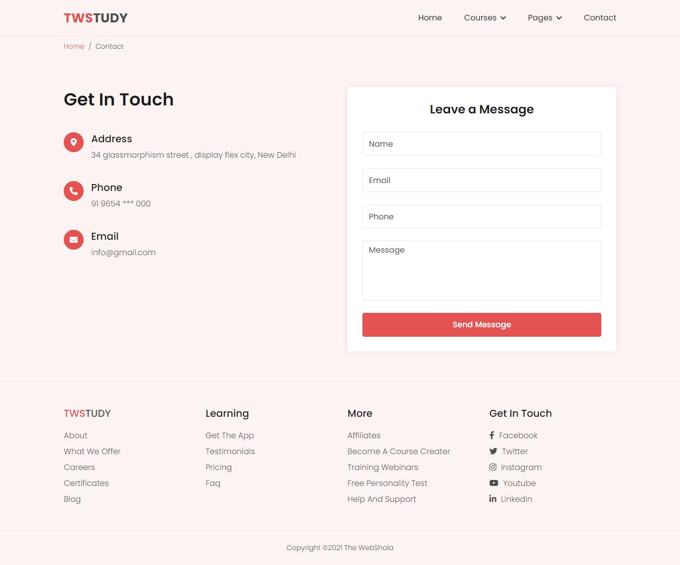 Contact Page Project